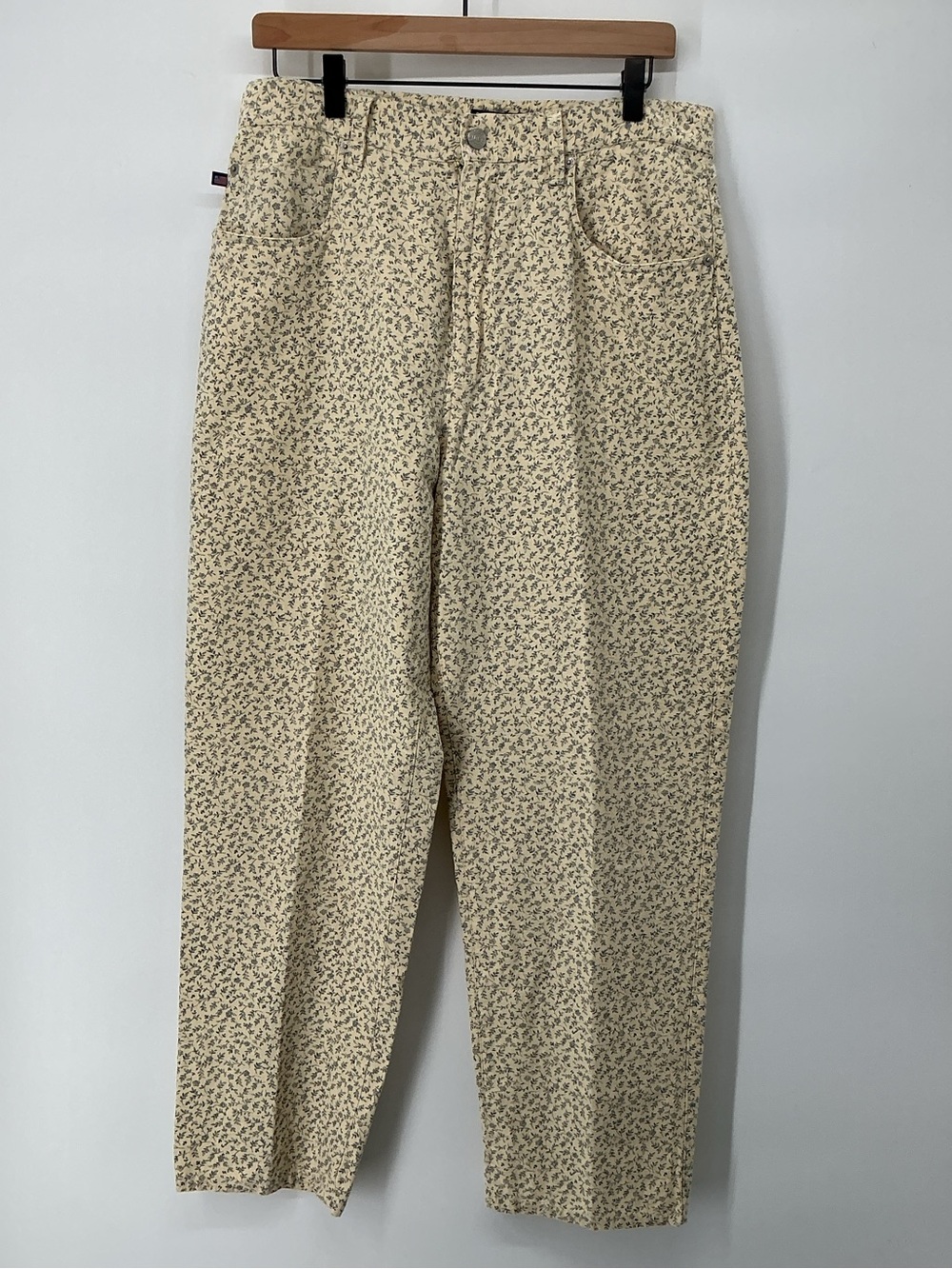 Ralph Lauren Cream Micro-Print Straight Leg Jeans - Picture 2 of 8
